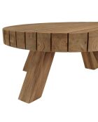 Table basse jardin ronde teck recyclé bois - D.80x36 cm