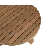 Table basse jardin ronde teck recyclé bois - D.80x36 cm