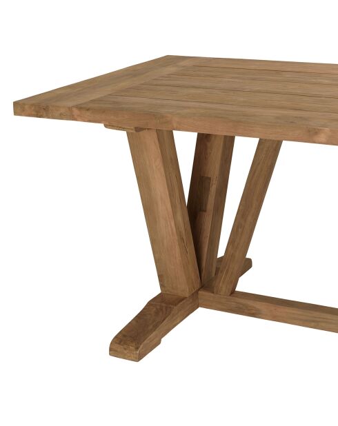 Table à manger jardin teck recyclé bois - 220x100x78 cm