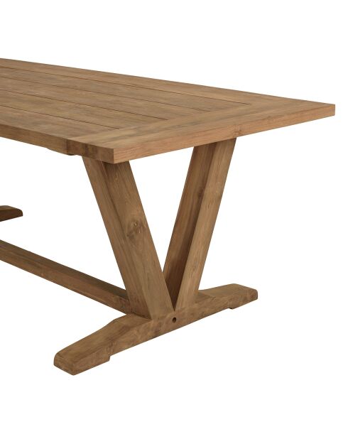 Table à manger jardin teck recyclé bois - 220x100x78 cm