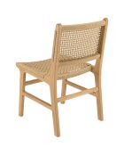 2 Chaises jardin teck naturel rotin synthétique bois - 50x60x 85.5  cm