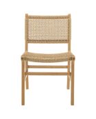 2 Chaises jardin teck naturel rotin synthétique bois - 50x60x 85.5  cm