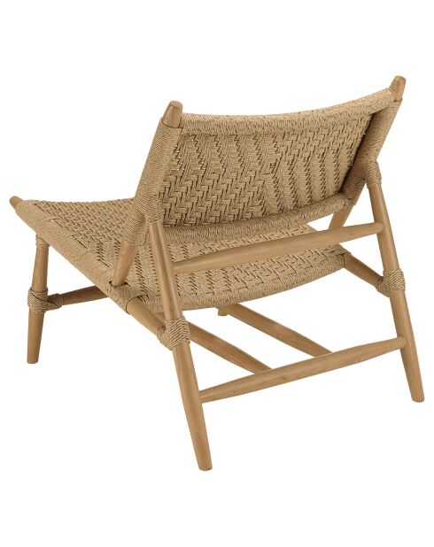 2 Liegestühle, Garten, Teakholz, Rattan, synthetisches Rattan, Holzrelief — 68x87x79 cm