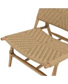 2 Fauteuils lounge jardin teck rotin synthétique relief     bois - 68x87x79 cm