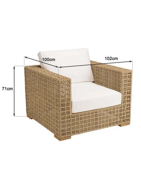 Mobili da giardino a 6 posti in legno rattan sintetico traforato