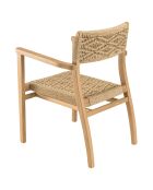 2 Fauteuils jardin teck rotin synthétique bois - 57x61x81 cm