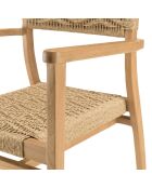 2 Fauteuils jardin teck rotin synthétique bois - 57x61x81 cm