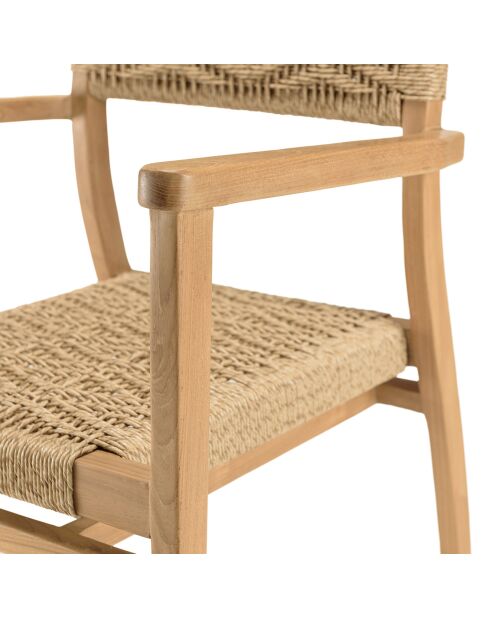 2 tuinstoelen teakhout synthetisch rotanhout - 57x61x81 cm