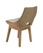 2 Chaises jardin rotin synthétique et coussin bois - 55x62x88 cm