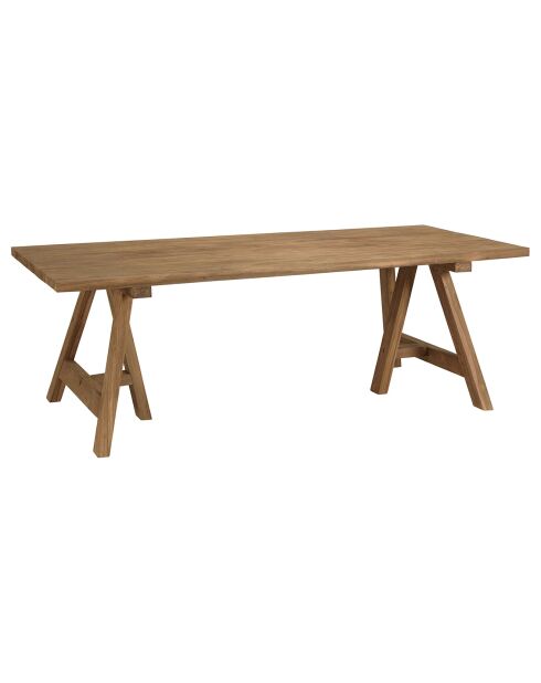 Table à manger de jardin teck recyclé bois - 220x100x75 cm