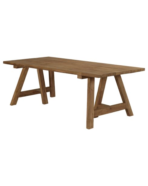 Table à manger de jardin teck recyclé bois - 220x100x75 cm