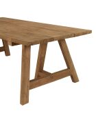 Table à manger de jardin teck recyclé bois - 220x100x75 cm