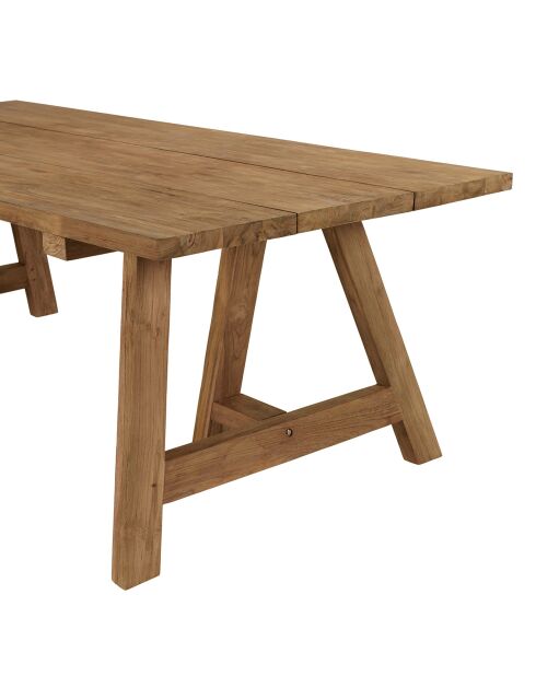 Table à manger de jardin teck recyclé bois - 220x100x75 cm