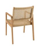 2 Fauteuils jardin teck naturel rotin synthétique bois - 57x65x85 cm