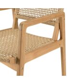 2 Fauteuils jardin teck naturel rotin synthétique bois - 57x65x85 cm