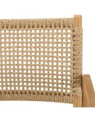 2 Fauteuils jardin teck naturel rotin synthétique bois - 57x65x85 cm