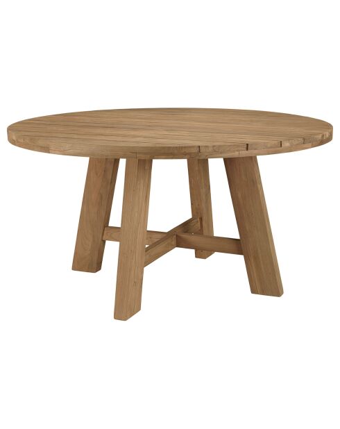 Table à manger de jardin ronde teck recyclé bois - D.150x78 cm