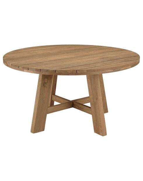 Table à manger de jardin ronde teck recyclé bois - D.150x78 cm