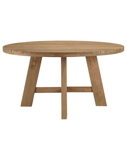 Table à manger de jardin ronde teck recyclé bois - D.150x78 cm