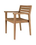 2 Fauteuils de jardin en teck  bois - 57.5x57.5x81.5 cm