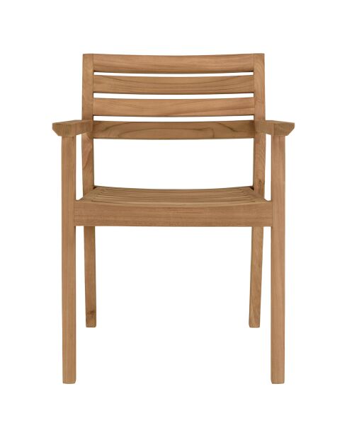 2 Fauteuils de jardin en teck  bois - 57.5x57.5x81.5 cm