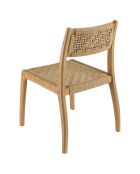 2 Chaises jardin teck rotin synthétique tressé bois - 48x59.5x84 cm