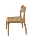 2 Chaises jardin teck rotin synthétique tressé bois - 48x59.5x84 cm