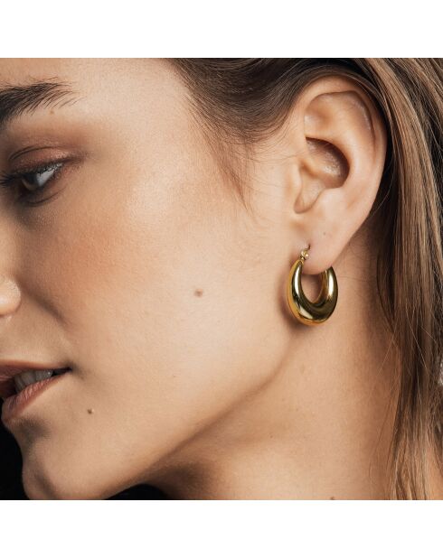 Boucles d'Oreilles Luna en Acier dorées