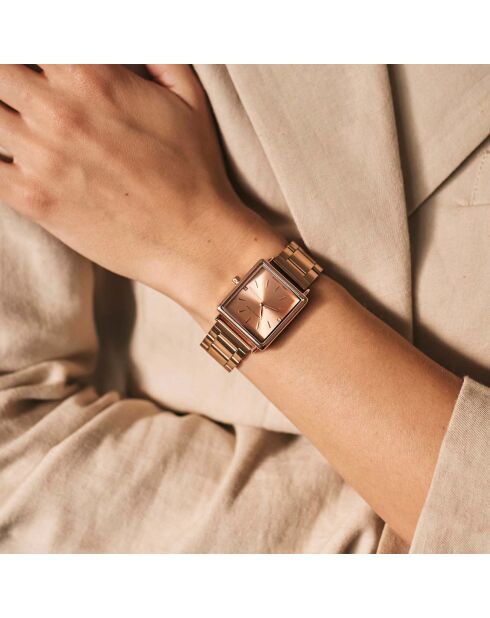 Montre Florence en Acier & Diamant rose doré