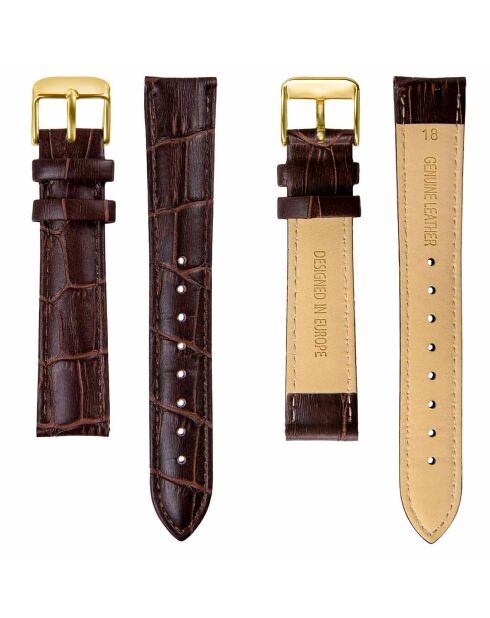 Montre Barbara en Cuir & Diamant marron