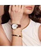 Montre Barbara en Cuir & Diamant marron