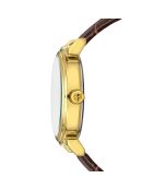 Montre Barbara en Cuir & Diamant marron