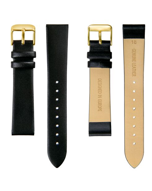 Montre Gisèle en Cuir & Diamant noire