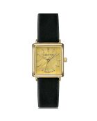 Montre Gisèle en Cuir & Diamant noire