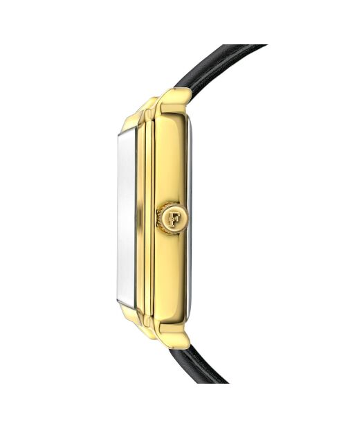 Montre Gisèle en Cuir & Diamant noire