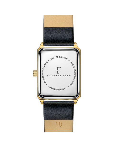 Montre Gisèle en Cuir & Diamant noire
