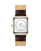 Montre Gisèle en Cuir & Diamant marron