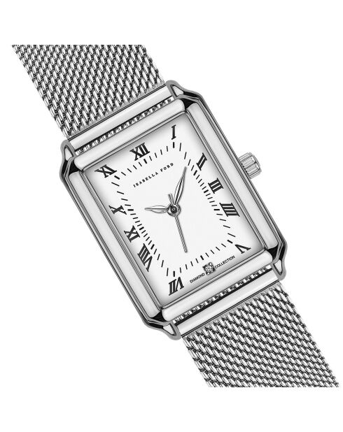 Montre Netty en Acier & Diamant argentée