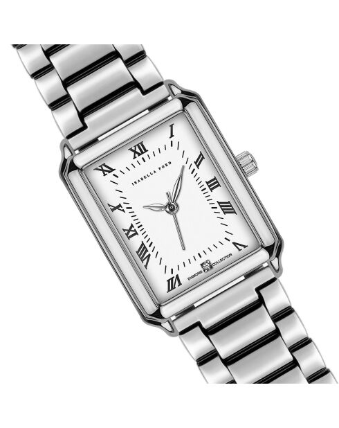 Montre Netty en Acier & Diamant argentée