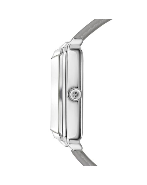 Montre Netty en Cuir & Diamant grise