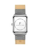 Montre Netty en Cuir & Diamant grise