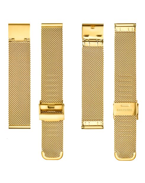 Montre Coralie en Acier & Diamant dorée