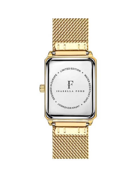 Montre Coralie en Acier & Diamant dorée