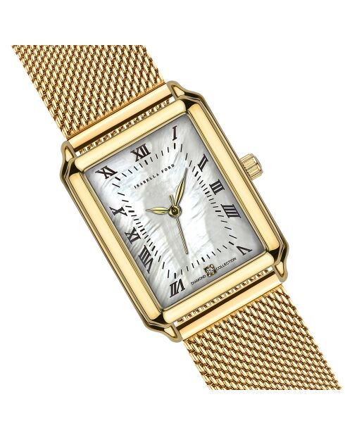 Montre Coralie en Acier & Diamant dorée