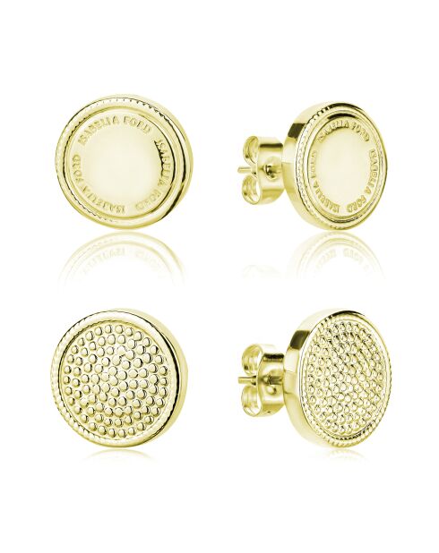 2 Paires de Boucles d'Oreilles Olivia en Acier dorées