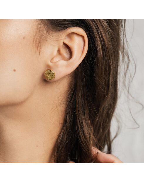 2 Paires de Boucles d'Oreilles Olivia en Acier dorées