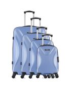 4 koffers met 4 wielen 75/65/55/46 cm Garibaldi-M goudblauw