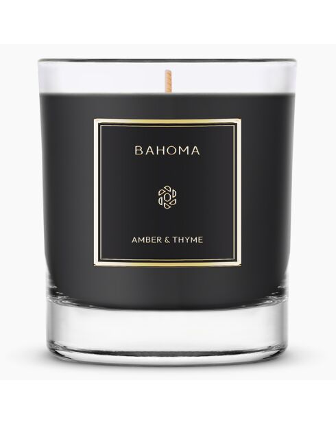 Bougie parfumée Obsidian Black Ambre & Thym - 1 mèche 75h