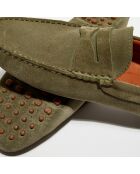 Mocassins en Velours de Cuir Adam kaki