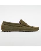 Mocassins en Velours de Cuir Adam kaki